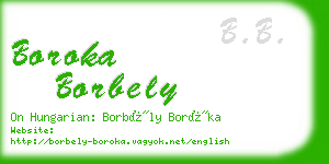 boroka borbely business card